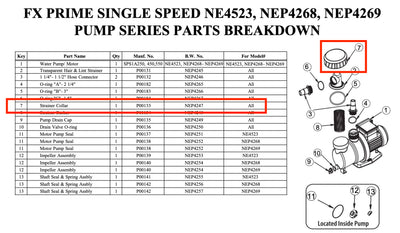 Replacement Part NEP4247 Strainer Collar