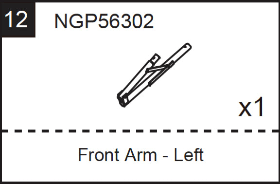 Replacement Part NGP56302 Front Arm - Left