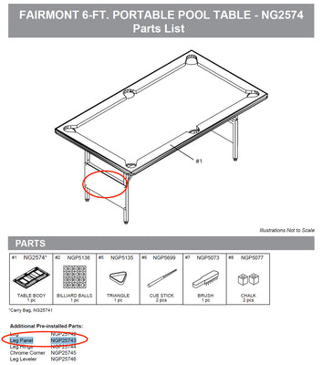 Replacement Part NGP25743 Leg Panel