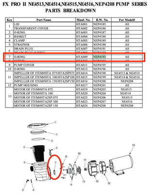 Replacement Part NEP4193 O-Ring