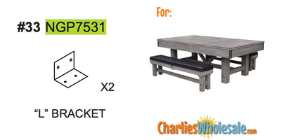Replacement Part 2 (TWO) ngp7531 L Bracket (Pair)