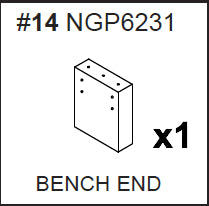 Replacement Part NGP6231 Drift Wood Bench End