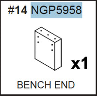 Replacement Part NGP5958 Black Bench End