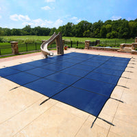 Swimming Pool Safety Covers - Arctic Armor 18-Year Mesh, Concrete Deck Hardware in Blue
