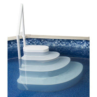 Blue Wave Wedding Cake In Pool Step to Deck System