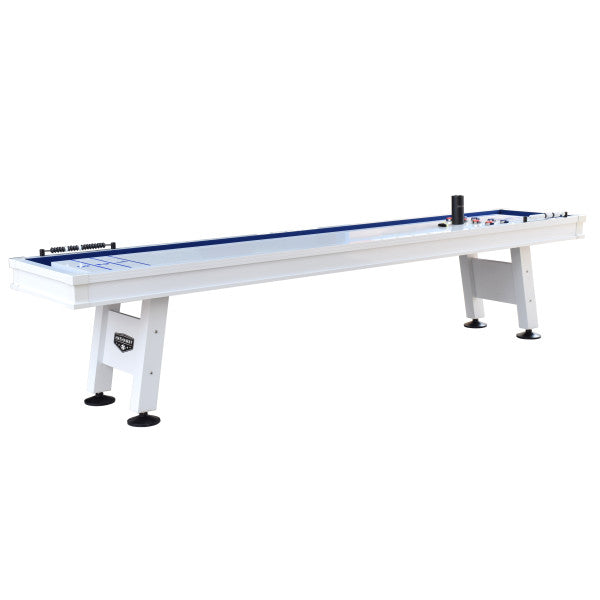 Crestline 12' Indoor / Outdoor Aluminum Shuffleboard Table White Charlie's Wholesale