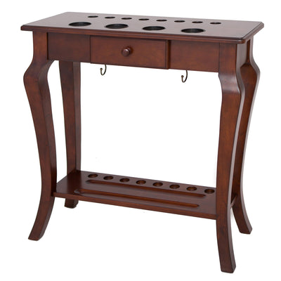 Deluxe Floor Cue Rack - Walnut Finish
