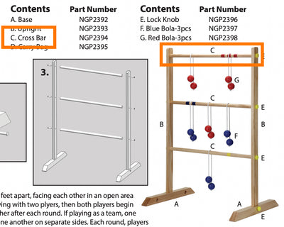 Replacement Part NGP2394 Cross Bar