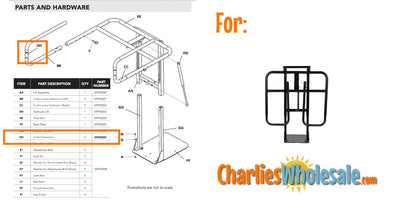 Replacement Part 2 (TWO) NPP50507 U-Arm Extensions