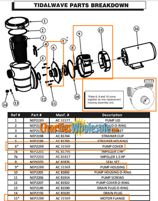 Replacement Part NEP2288 Housing Assembly Unit AC 31569