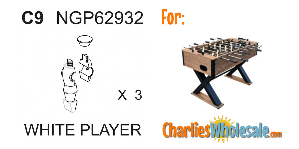 Replacement Part 3 (THREE) NGP62932 White Players