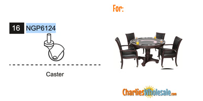 Replacement Part NGP6124 Caster for Bridgeport Chair Leg