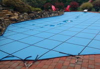 Custom Swimming Pool Winter Safety Cover QUOTE and SAMPLE MATERIALS Mesh & Solid